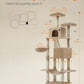 Feandrea Cat Tree, 81.1-Inch Large Cat Tower with 13 Scratching Posts, 2 Perches, 2 Caves, Basket, Hammock, Pompoms, Multi-Level Plush Cat Condo for Indoor Cats, Camel Brown UPCT190K01
