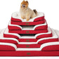 Bedsure Orthopedic Dog Beds for Small Dogs - Washable Small Dog Cat Bed Waterproof, Comfort Pet Couch Sofa with Washable Removable Cover, Pets Bed with Nonskid Bottom, Red, 24"
