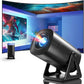 CLOKOWE Mini Projector, 4K 1080P Support projector with wifi and bluetooth,270°Adjustable Stand Outdoor Home Theater galaxy Projector with Android TV OS & 8000+APPS for Phone/TV Stick/Laptop/HDMI
