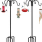 FEED GARDEN 76 Inch Four Shepherd Hooks for Outdoor,Bird Feeder Pole with 5 Prong Base, Adjustable Shepard Hooks for Hanging Plant, Solar Lanterns, Wind Chimes, 2 Pack
