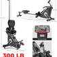 Sunny Health & Fitness Flip & Foldable Rowing Machine for Home w/Extended Slide Rail, Full-Body Workout, Low-Impact, Optional Extra Long Rail, Quiet Rail Cover, Water Motion and Free SunnyFit App