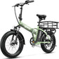 1000W Folding Electric Bike, 48V 20AH Large Removable Battery E Bike, 30+MPH, 80 Miles Max Range, 20" Fat Tire Electric Bike for Adults, Adult Electric Bicycles for Commute Beach Snow