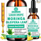 2 Pack Organic Moringa Liquid Drops, Pure Moringa Oleifera Leaf Extract w. Turmeric, Black Pepper, Moringa for Activates AMPK & GLP-1, Antioxidant Skin Gut, Potency Than Moringa Capsules Powder