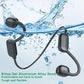 IHAO Swimming Headphones True Bone Conduction Open Ear Headset MP3 Player Built-in 32G Memory IP68 Underwater Waterproof Stereo Bluetooth Earphone for Driving Bicycling Running Skiing-Orange