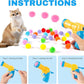 31Pcs Cat Ball Toy Launcher, 30Pcs Plush Fuzzy Balls, Cat Fetch Toy Gun Shooter for Indoor Kittens