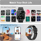 Smart Watches for Men Women, 1.85'' AMOLED HD Fitness Tracker with 100+ Sports Modes, Smartwatches with Bluetooth Call/Heart Rate/Sleep Monitor/Pedometer, IP68 Waterproof Watch for Swimming, Black
