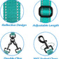 PetBonus Double Dog Leash, No Tangle Dual Leash, Reflective Walking Training Lead, 4 Comfortable Padded Handles for 2 Dogs with Collapsible Bowl and Waste Bags (Turquoise, Large)