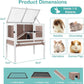 Guinea Pig Cage with Wooden Stand,Indoor Rabbit Hutch with 2 Stories,Hamster Cage with Anti Chew Ramp,Hideout, Platform, Pull Out Tray (Brown)