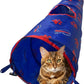 NFL Buffalo Bills Cat Tunnel Tube Toy with Plush Football Catnip and Feathers Collapsible Tunnel for Cats to Play, Peek and Hide, Sporty & Fun Cat Tunnel Toy with Team Logo All-Over Design!