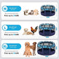 Dog Playpen, Pet Playpen, Portable Cat Playpen, Foldable Puppy Playpen Exercise Kennel Tent with Carry Case Collapsible Bowl,Water-Resistant Shade Cover for Indoor Outdoor Travel （Bule,Medium）