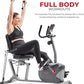 Sunny Health & Fitness Smart Indoor Recumbent Bike Trainer, Home Full Body Workout & Cardio Cycling Machine for Seniors, Free SunnyFit Bluetooth Connect, Optional Arm Exerciser Hand Cycle & Bands