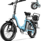 Foldable Electric Bike for Adults, Peak 1000W Brushless Motor 30MPH 70Miles City Commuter Ebike, 48V 20AH Lithium Battery, 20" Fat Tire 7-Speed E-Bicycle with Front Suspension Colourful LCD Display