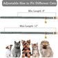 OOPSDOGGY Rolled Leather Cat Collar with Bell - Reflective Kitten Collar with Safety Elastic Strap - Adjustable Small Pet Collars for Boy Girl Cats (Denim)