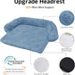 GGIB Calming Dog Bed Fluffy Plush Dog Mat for Furniture Protector with Removable Washable Cover for Large Medium Small Dogs and Cats (Large, Navy)
