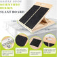 Professional Wooden Slant Board for Calf Stretching, Portable 5-Stretch Board for Knees, Non-Slip Foot Incline Board Physical Therapy Equipment Calf Stretch, Extra Side Handle for Carry