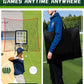 9 Hole Pitching Net, Heavy-Duty Baseball Net with Strike Zone for Pitching and Hitting, Height Adjustable Training Equipment with 9 Pocket Pitching Target for Baseball & Softball Practice
