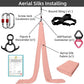 PRIOR FITNESS Aerial Silks Kit Colorful 9/15/20 Yards 40D Nylon Fabric Hammock Set With Hardware & Guide for All Levels Of Aerial Yoga Practice and Acrobatic Flying For Adults Aerial silk