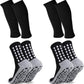 2 Set Grip Soccer Socks with Shin Guard Sleeves Non Slip Soccer Leg Sleeve Socks for Men Women