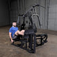 Body-Solid (EXM2500BLPS) Multi-Station Home Gym Machine Arm & Leg Strength Training Functional Exercise Workout Station, 210lbs. Black Weight Stack with Leg Press