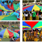 6.5ft/10ft/12ft/13ft/16.4ft/20ft Rainbow Parachute for Outdoor Party Games, Kids Play Parachute Group Cooperative Team Game Toys, Family Get-Together Entertainment