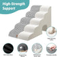 Wide Dog Stairs with Tunnel, Foam Detachable Large Dog Step for Small Pet, Puppy or Cats, Medium Pet Ramp for High Bed, Couch, Sofa or Car, 19.7x33x22.4 inch, 5 Step, White Black