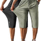 Men's Capri Pants 3/4 Joggers Gym/Workout/Hiking Below Knee Long Shorts Lightweight Quick Dry with Zipper Pockets