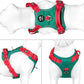 PHOEPET No Pull Dog Harness, Unique Colors Reflective Adjustable Dog Vest, with Soft Training Handle Metal Clips for Small Medium Large Dogs (Dark Green Base & Red Straps,M)