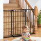 34" Extra Tall Baby Gate for Stairs, Auto Close Stroller Friendly Dog Gate Indoor for Doorways, Pressure Mounted 29"-51" W Baby Gate, Easy Walk Through Gate for Children & Pets, Black