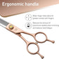 Fenice Peak Professional Curved Thinner Dog Grooming Scissors 7.0'' Rose Gold Thinning Shears Extremely Sharp Blades 440C Stainless Steel Thinning Shears Durable Smooth Fine Cut for Dogs and Cats.