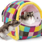 Wontee Hamster Bed Hideout Sugar Glider Hammock Small Animal Warm Bed House for Hamsters Hedgehogs Sugar Glider Gerbils Mice (Medium, Colorful Plaid)