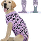 Kuoser Dog Recovery Suit for Dogs After Surgery,Professional Surgical Onesie for Female Male Dogs Spay Neuter,Soft Dog Surgery Suit Bodysuit for Abdominal Wounds Skin Disease,Purple Leopard XS
