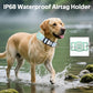 Dog Collar with Waterproof AirTag Holder & Anti-Lost QR Code, Cute Bling Warpping Adjustable Width for Small Medium Large Pet (Light Blue, S)