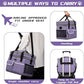 BAGLHER Dog Travel Bag for Supplies - Double-Layer Airline Approved Weekend Pet Travel Organizer Set for Dog and Cat Tote with 2 Pet Food Containers and 2 Collapsible Silicone Bowls Purple