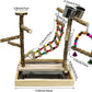 Tfwadmx Bird Playground Natural Wood Bird Play Stands Parrot Perch Stand with Removable Tray Climb Ladders Swing Chewing Toys for Lovebirds Cockatiels Budgies