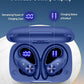 PocBuds Bluetooth Headphones Wireless Earbuds 80hrs Playtime Wireless Charging Case Digital Display Sports Ear Buds with Earhook Deep Bass IPX7 Waterproof Over-Ear Earphones for TV Phone Laptop Navy