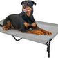 Veehoo XXL Outdoor Elevated Dog Bed, Raised Dog Cot for Extra Large Dogs, Cooling Washable Waterproof Pet Hammock Beds with Slope Headrest, Breathable Mesh and Sturdy Frame, XX-Large, Grey, CWC2204