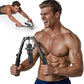FLYBIRD Chest & Arm Twister Trainer, Hydraulic Power Chest Press Machine 22-440lbs for Upper Body Strength Training, 2-in-1 Chest Trainer with Ab Roller Wheel (Backpack & Pad Included)