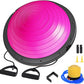 Half Balance Ball Trainer with Resistance Bands, Pink, Exercise Ball for Yoga and Stability Training