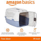 Amazon Basics 2-Door Top-Load Hard-Sided Cat Pet Travel Carrier, 19.0" L x 12.6" W x 10.0" H, Gray & Blue