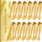 12 PCS Small Serving Tongs, 4.3" Mini Gold Tongs, Gold Kitchen Tongs for Serving Food, Coffee Bar, Tea Party, Desserts Party and Ice Bucket