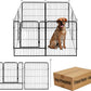 Dog Playpen,24 32 40 48 in(H) Pet Fence Outdoor for Rv Camping,Garden Fence Medium Animal Barrie for Yard,11Ft(L)-56Ft(L) Black Metal Temporary Fencing