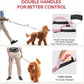 Hands Free Dog Leash, Adjustable Waist Belt with Double Padded Handles, Retractable Bungee for Medium & Large Dogs, Waist Leash for Dog Walking, Running, No Pull, Pink