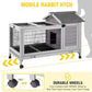 AIVITUVIN Rabbit Hutch Indoor with Wire Rabbit Cage Outdoor Bunny Cage with Run Guinea Pig Cage Leakproof Pull Out Tray