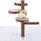 Natural Wood Bird Perch Stand Platform, Hanging Round Wooden Rotating Platform Pet Parrot Bird Cage Perches for Parakeet Parrots Cockatiel Hamster Gerbil Chinchillas(Round Platform)