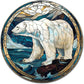 Lygond Metal Sign Tin Sign Circular Stained Glass Polar Bear3 Bar Signs For Home Bar For Yard 12×12 Inches