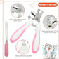 Cat Grooming Kit Set with Pet Shedding Slicker Brush Nail Clipper Trimmer Pet Massage Bath Glove Flea Comb for Bunny Puppy Kitten Guinea Pig Chinchilla Ferret Small Animals (Red, Pink)