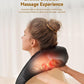 Shiatsu Neck and Shoulder Massager with Heat, Electric Deep Kneading Massage for Back, Shoulder, Leg, Body Muscle Pain Relief, Gift for Women Men Mom Dad, NOT Cordless, (with Leather Handbag)