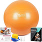 Yoga Ball, 22-30 Inch Extra Thick Exercise Ball for Workout Fitness Balance, Anti Burst Chair for Home and Office Desk, Includes Hand Pump & Workout Guide Access