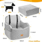 Car Seat Booster for Dog: High-Support Memory Foam Pet Car Seat for Small/Medium Dogs Under 35lbs with Elevated Cushion - Detachable Washable Puppy Travel Bed for Driving with Pockets (Grey)