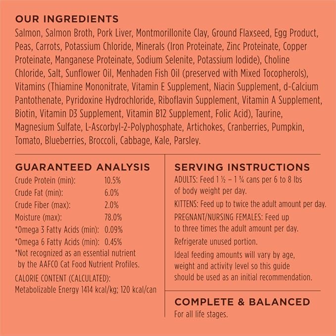 Instinct Original Pate Wet Cat Food, Grain Free Recipe - Real Salmon, 3 oz. Cans (Pack of 24)